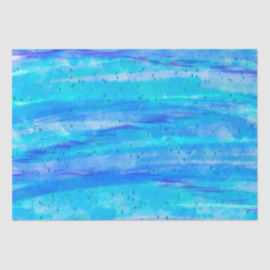 Digital Art Blue und Lila Waves Abstrakt Seidenpapier (Vorderseite)