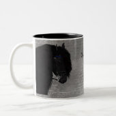Digital Art Friesian Horse Zweifarbige Tasse (Links)