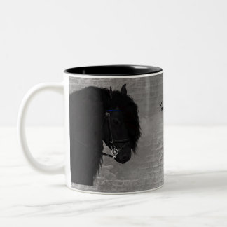 Digital Art Friesian Horse Zweifarbige Tasse