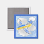 Digital Art Jet Flugzeug Magnet (Vorderseite/Rückseite)
