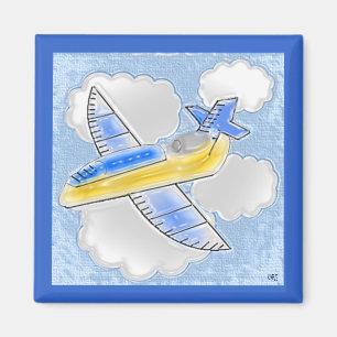 Digital Art Jet Flugzeug Magnet