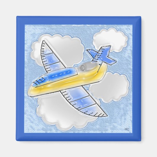 Digital Art Jet Flugzeug Magnet (Vorne)