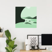 Digital Art Türkis Beach Seascape Poster (Heimbüro)