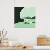 Digital Art Türkis Beach Seascape Poster (Küche)