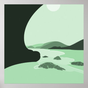 Digital Art Türkis Beach Seascape Poster