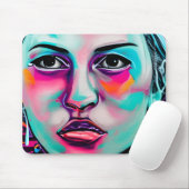 Digital Art Women's Face AI Generated Lady's Face Mousepad (Mit Mouse)