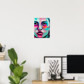 Digital Art Women's Face AI Generated Lady's Face Poster (Heimbüro)