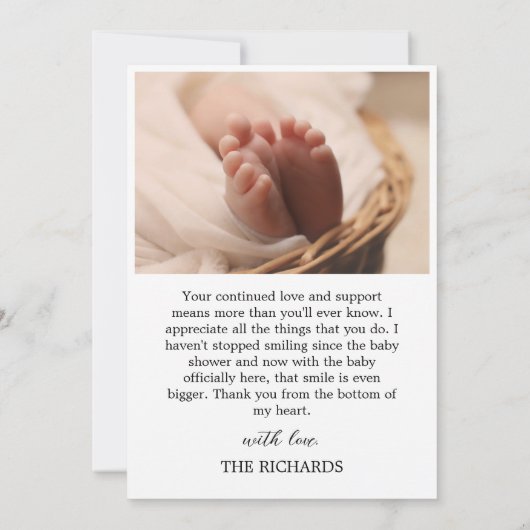 Digital Baby Birth Announction Template Vielen Dan Ankündigung (Rückseite)