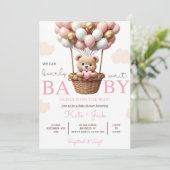 Digital Baby Girl Shower Invitation Template, Edit Einladung (Stehend Vorderseite)