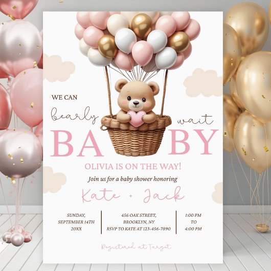 Digital Baby Girl Shower Invitation Template, Edit Einladung