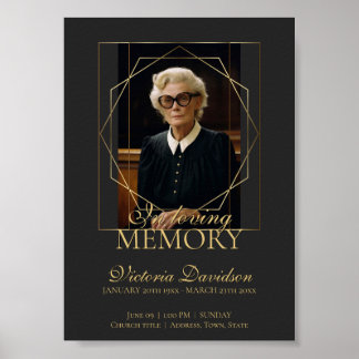 Digital Beerdigung Ankündigung Post Dunkelgrau Poster