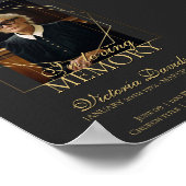 Digital Beerdigung Ankündigung Post Dunkelgrau Poster (Ecke)