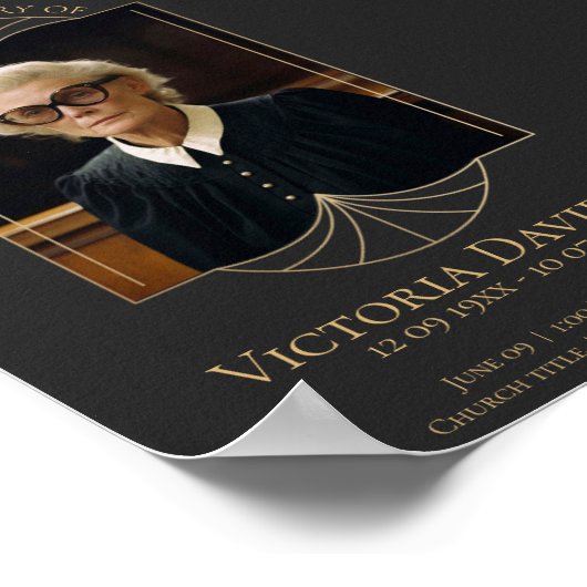 Digital Beerdigung Ankündigung Post Dunkelgrau Poster (Ecke)