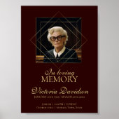 Digital Beerdigung Ankündigung Post Dunkelrot Poster (Vorne)