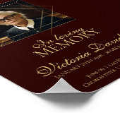 Digital Beerdigung Ankündigung Post Dunkelrot Poster (Ecke)