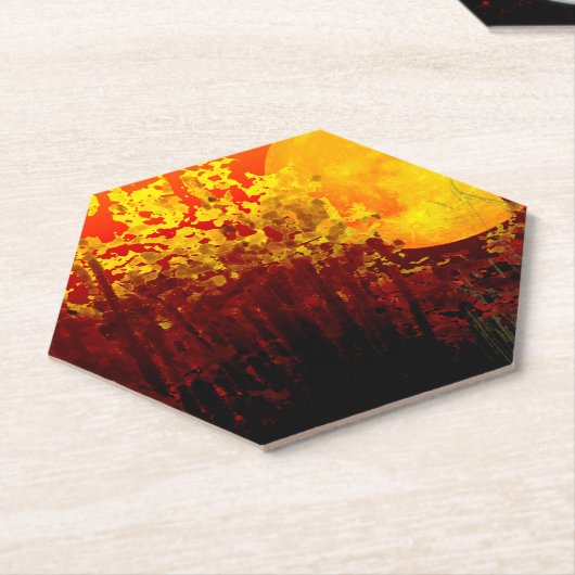 Digital beleuchtete Bambusmoon-Malerei Untersetzer (angewinkelt)