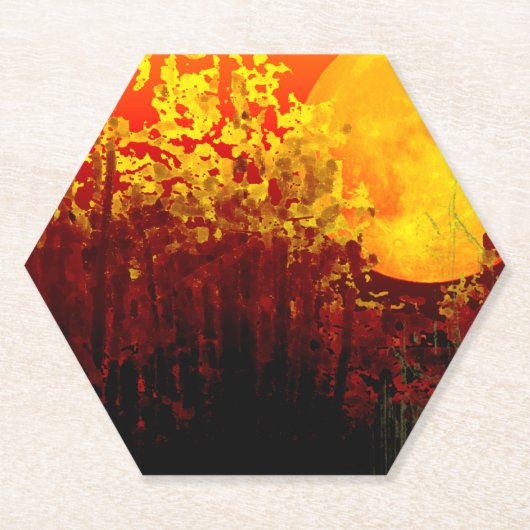 Digital beleuchtete Bambusmoon-Malerei Untersetzer (Vorderseite)