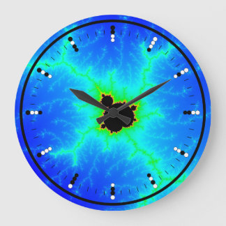Digital (Binary) Analog Clock w Mandelbrot Fractal Große Wanduhr