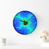 Digital (Binary) Analog Clock w Mandelbrot Fractal Große Wanduhr (Zuhause)