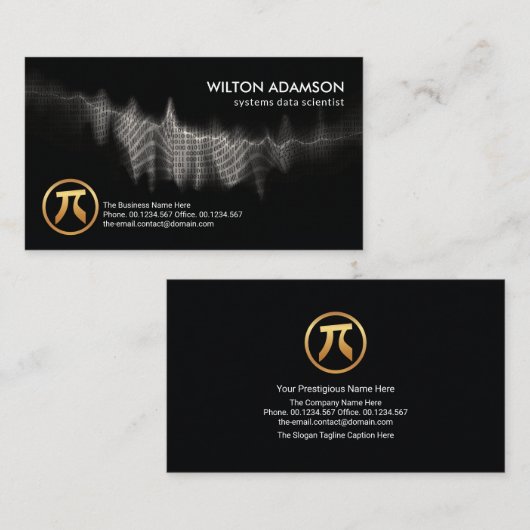Digital Binary Codes Wave Data Scientist Visitenkarte (Vorne/Hinten)