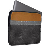 Digital Black Amber Leather Print Modern Laptopschutzhülle (Vorne Rechts)