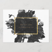 Digital Black Gold Rose Bouquet Business Card Einladung (Rückseite)