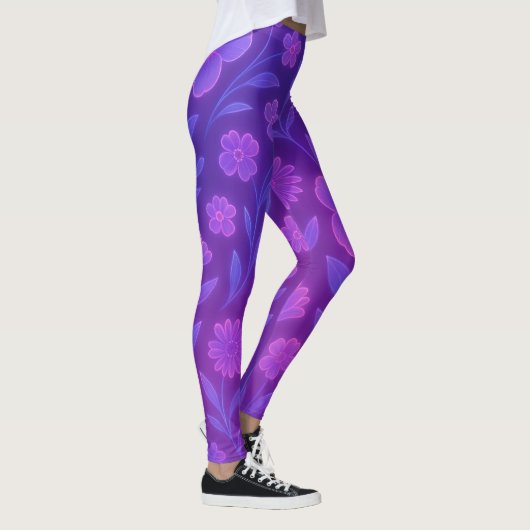 Digital Bloom Future Pattern | Futuristisches Flor Leggings (Rechts)