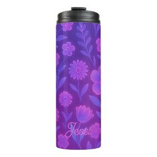 Digital Bloom Future Pattern   Futuristisches Flor Thermosbecher