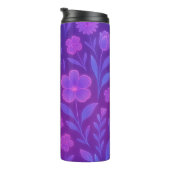 Digital Bloom Future Pattern | Futuristisches Flor Thermosbecher (Nach rechts gedreht)