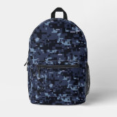 Digital Blue Camouflage Muster Bedruckter Rucksack (Vorderseite)