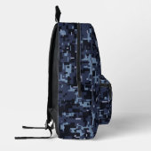 Digital Blue Camouflage Muster Bedruckter Rucksack (Links)
