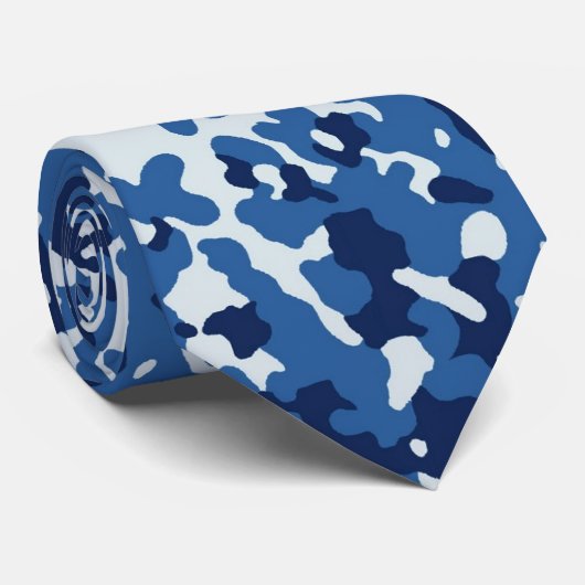 Digital Blue Military Pattern Krawatte (Gerollt)