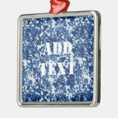 Digital Blue Military Pattern Silbernes Ornament (Links)