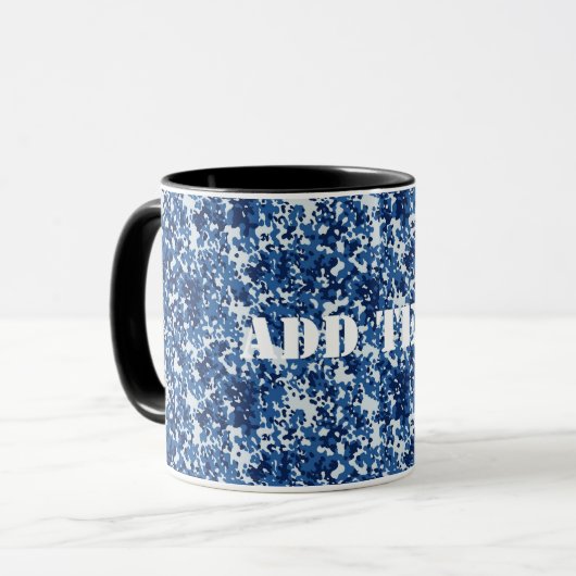 Digital Blue Military Pattern Tasse (Vorderseite Links)