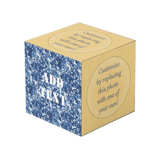 Digital Blue Military Pattern Würfel (Vorderseite Schrägansicht)