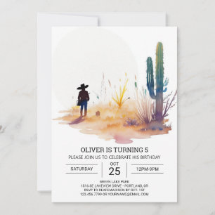 Digital Boho Cowboy Birthday Einladung