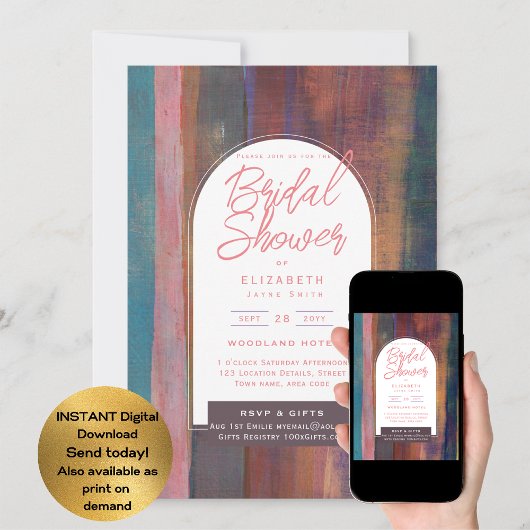 DIGITAL Brautparty Einladung Urban Modernes Abstra