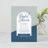 DIGITAL Brautparty Invite Blue Navy Einladung (Stehend Vorderseite)