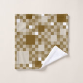 Digital Brown pixated Little Squares Badhandtuch Set (Waschlappen)
