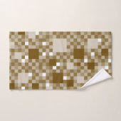 Digital Brown pixated Little Squares Badhandtuch Set (Handtuch)