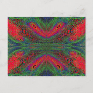 Digital Butterfly Orange Green Postkarte