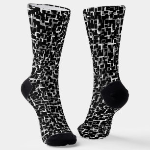 Digital Camo Schwarz Weiß Muster Socken