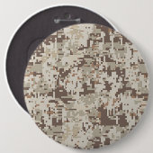 Digital Camouflage Beige Dekoration Button (Vorne & Hinten)
