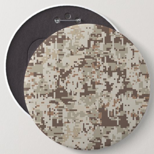 Digital Camouflage Beige Dekoration Button (Vorne & Hinten)