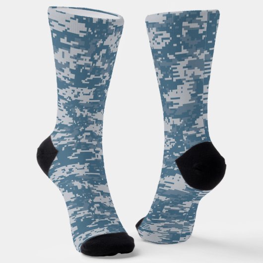 Digital Camouflage Navy Blue Military Camouflage Socken (Gewinkelt)