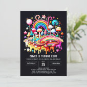 Digital Candy Birthday Einladung (Stehend Vorderseite)