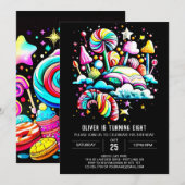 Digital Candy Dream Birthday Einladung (Vorne/Hinten)