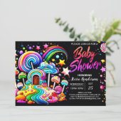 Digital Candyland Baby Dusche Einladung (Stehend Vorderseite)
