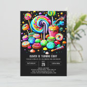 Digital Candyland Birthday Einladung (Stehend Vorderseite)