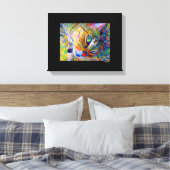 Digital Cat Art Wrapped Canvas Leinwanddruck (Insitu (Schlafzimmer))